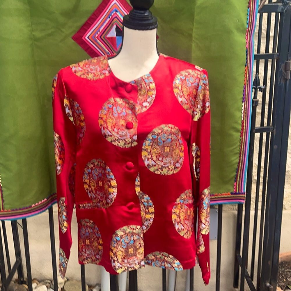 April Cornell Silk Button Up Jacket